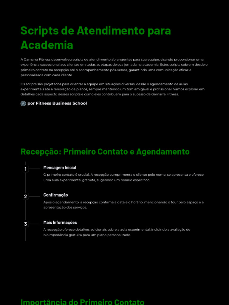 Scripts de Atendimento para Academias | PDF | Gestão de relacionamento ...