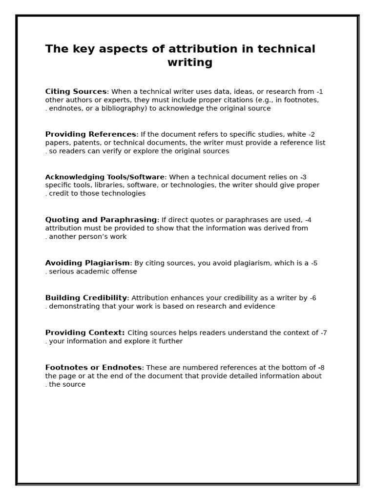 Attribution of Teachnical Writing | PDF | Computers