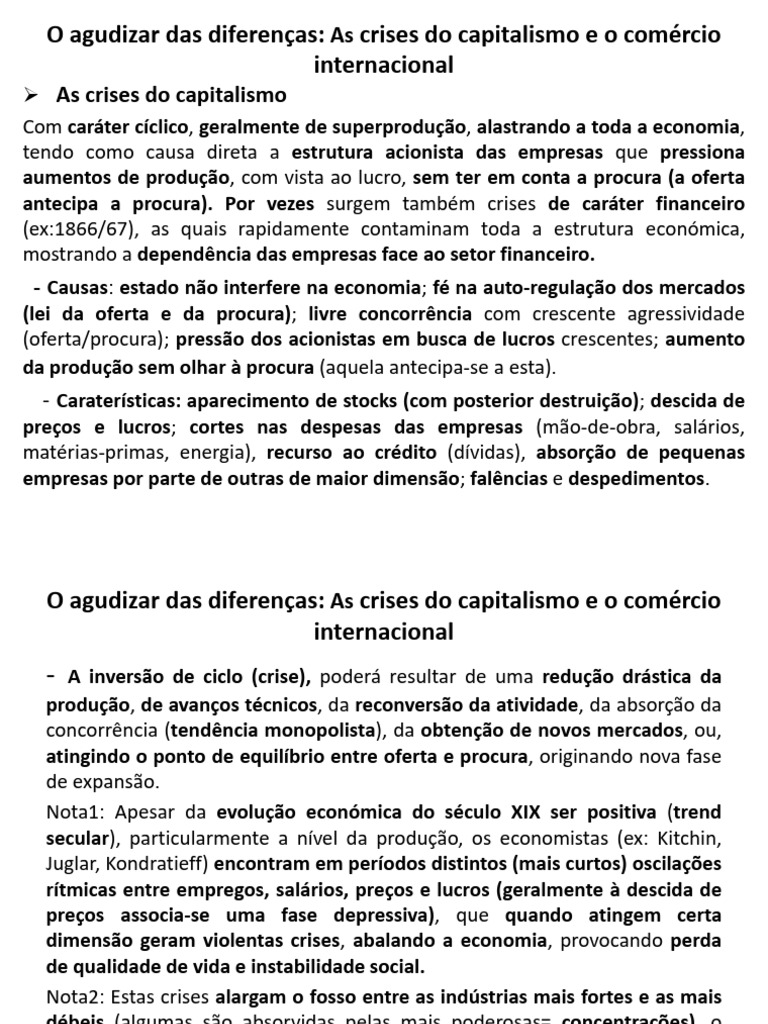 Crises do Capitalismo e Comércio Internacional | PDF | Economia ...