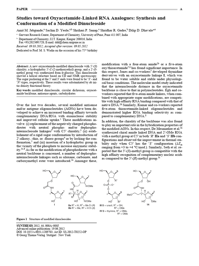 Synthesis | PDF | Oligonucleotide | Dna
