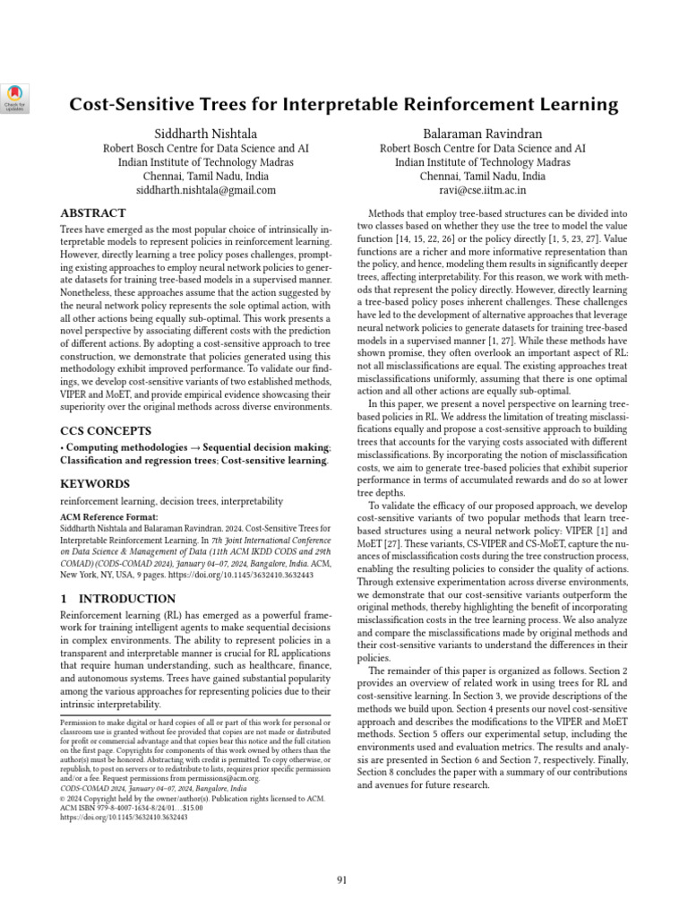 Cost-Sensitive Trees For Interpretable Reinforcement Learning | PDF ...