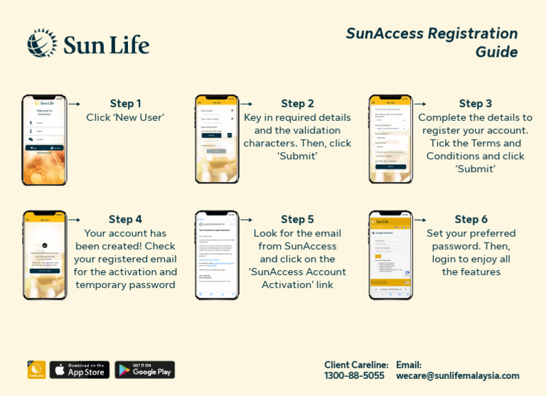 Sunaccess Registration Guide: Step 2 Step 1 | PDF