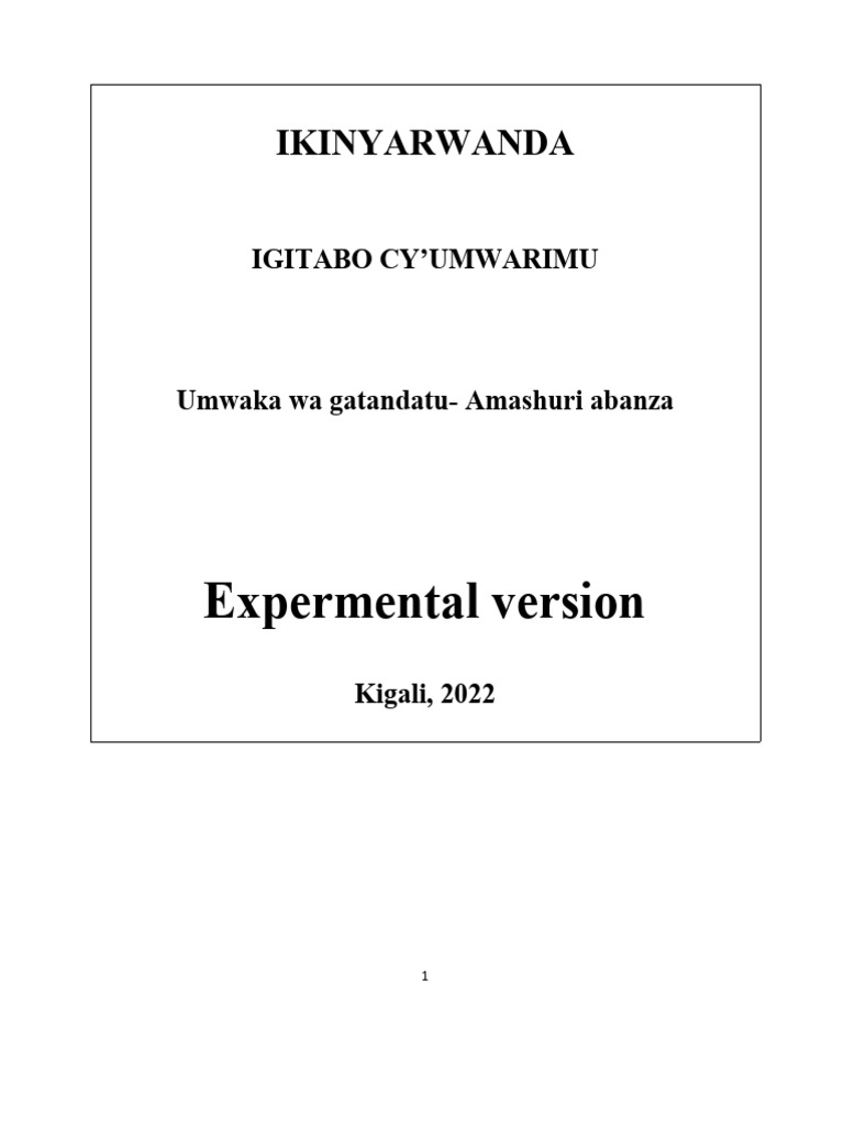 Igitabo cy'Ikinyarwanda P5 2022 | PDF | Languages Of Africa | Rwanda
