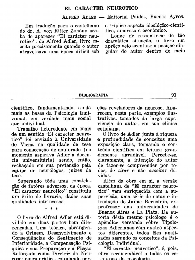 Admin, 3 - El Caracter Neurotico | PDF | Psicologia | Ciências ...