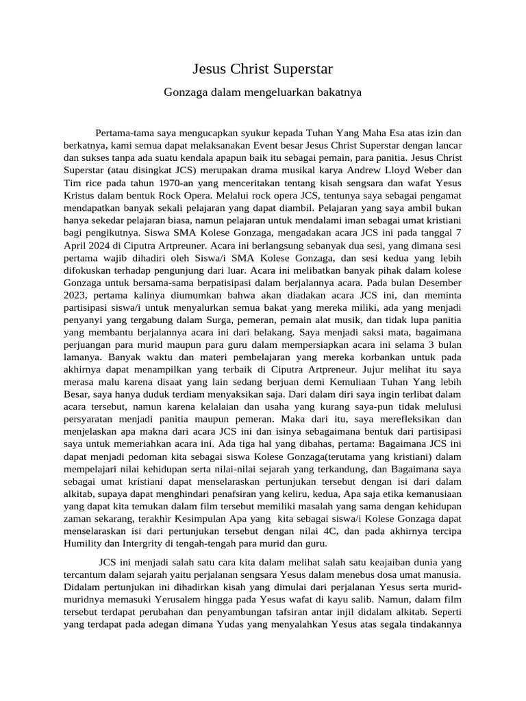 Jesus Christ Superstar Pdf