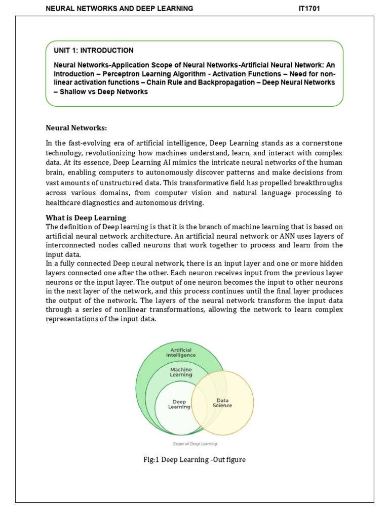 Neural Networks | PDF | Artificial Neural Network | Deep Learning