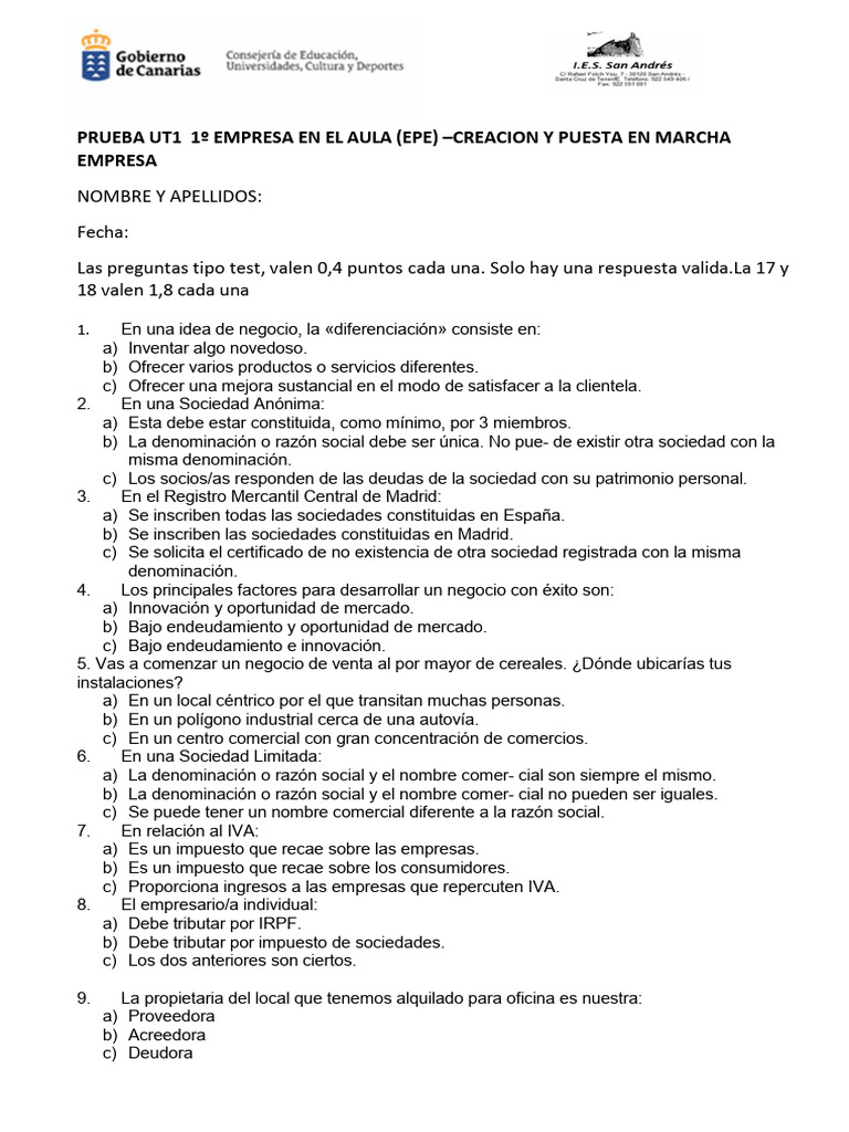 Creación y Puesta en Marcha de Empresas | PDF | Impuestos | Business