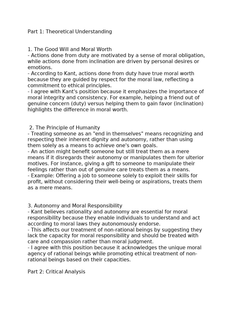 A9 Deontology Summary Pdf Autonomy Immanuel Kant