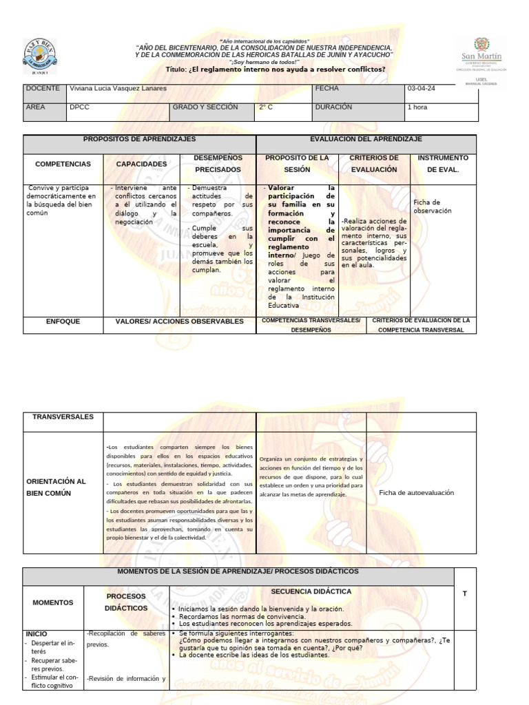 I Hora Semana 3 Sesión de Aprendizaje | PDF | Evaluación | Aprendizaje