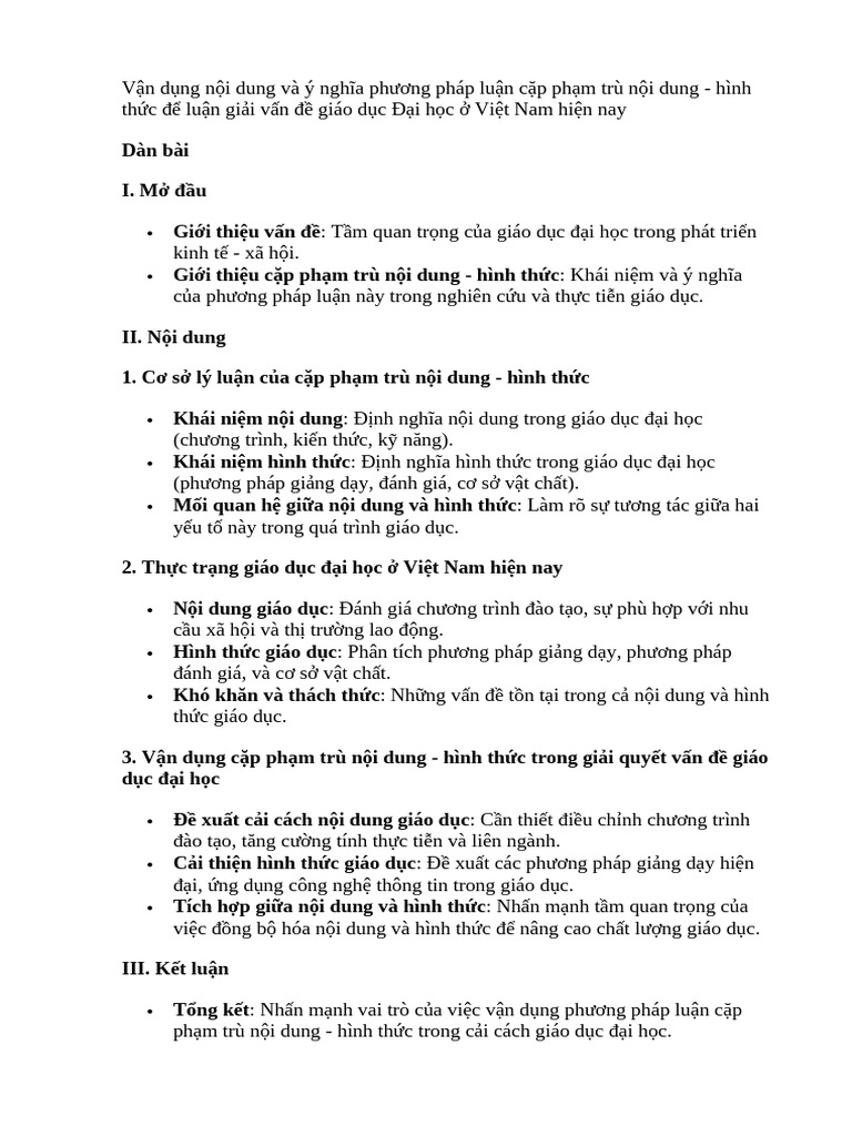 Dàn Bài | PDF