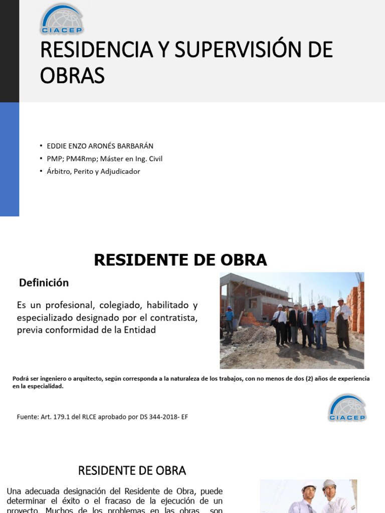 Residencia y Supervisión de Obras Públicas | PDF | Finanzas y dinero ...