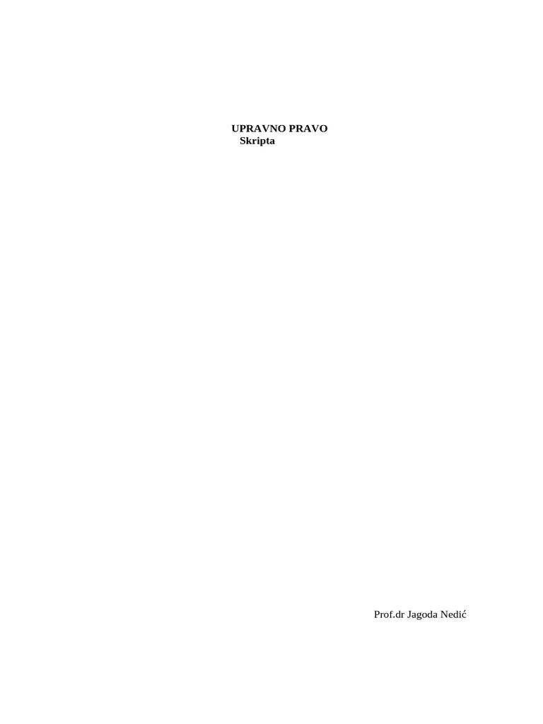 Skripta Upravno Pravo | PDF