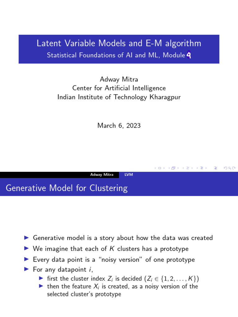 Latent Variable Models Overview | PDF | Cluster Analysis | Probability ...
