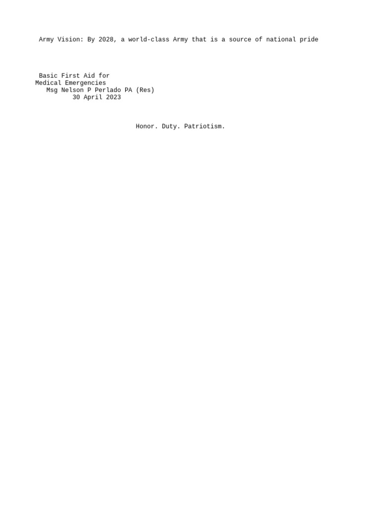 Basic First Aid ROTC 30 April 2023 | PDF | Knee | Cardiopulmonary ...