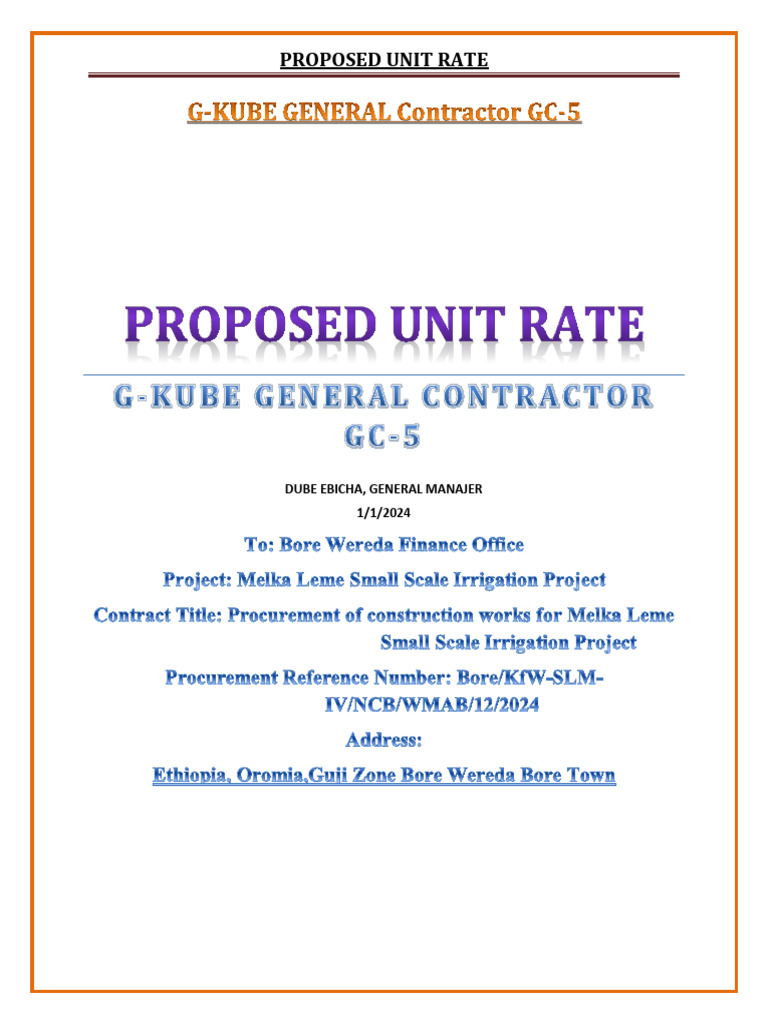 Unit Rate Analysis for Ethiopian Construction | PDF