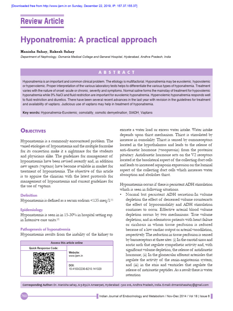 hyponatremia ijem PDF Medical Specialties Clinical Medicine