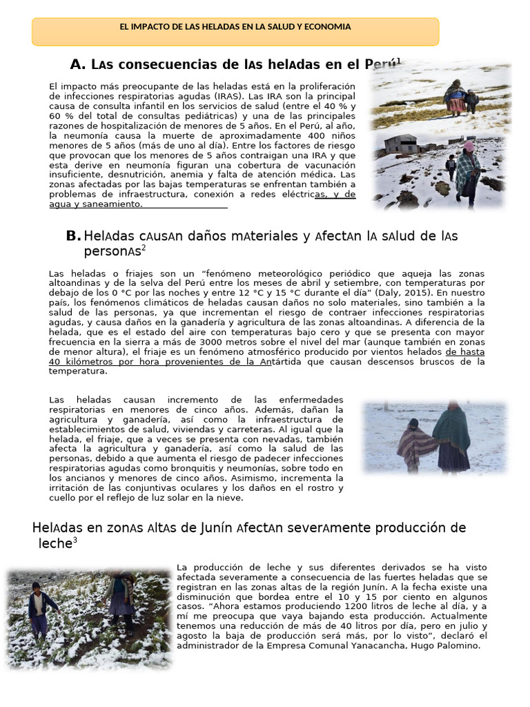 Impacto de Las Heladas en La Salud y La Economía | PDF | Nieve