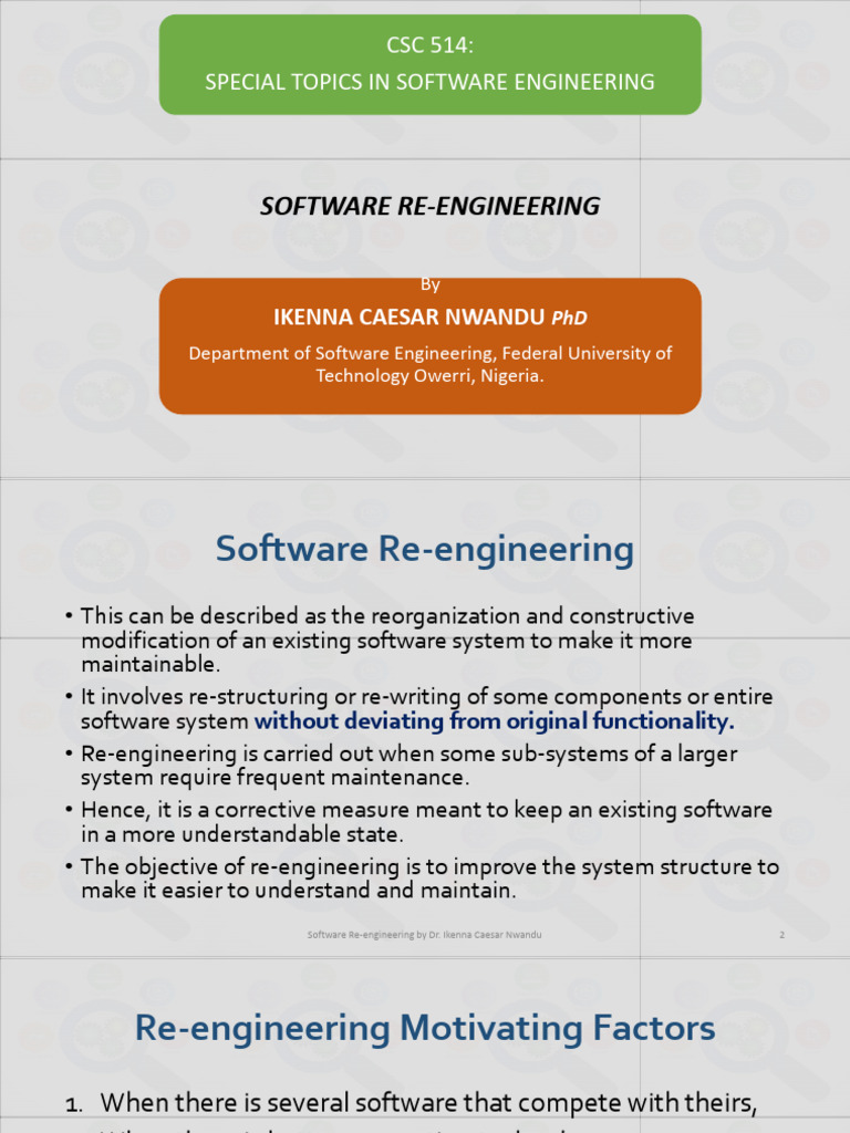 CSC 514 - Software Re-Engineering | PDF | Modular Programming | Databases