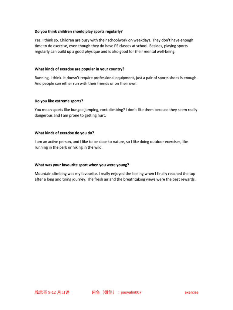 Exercise | PDF