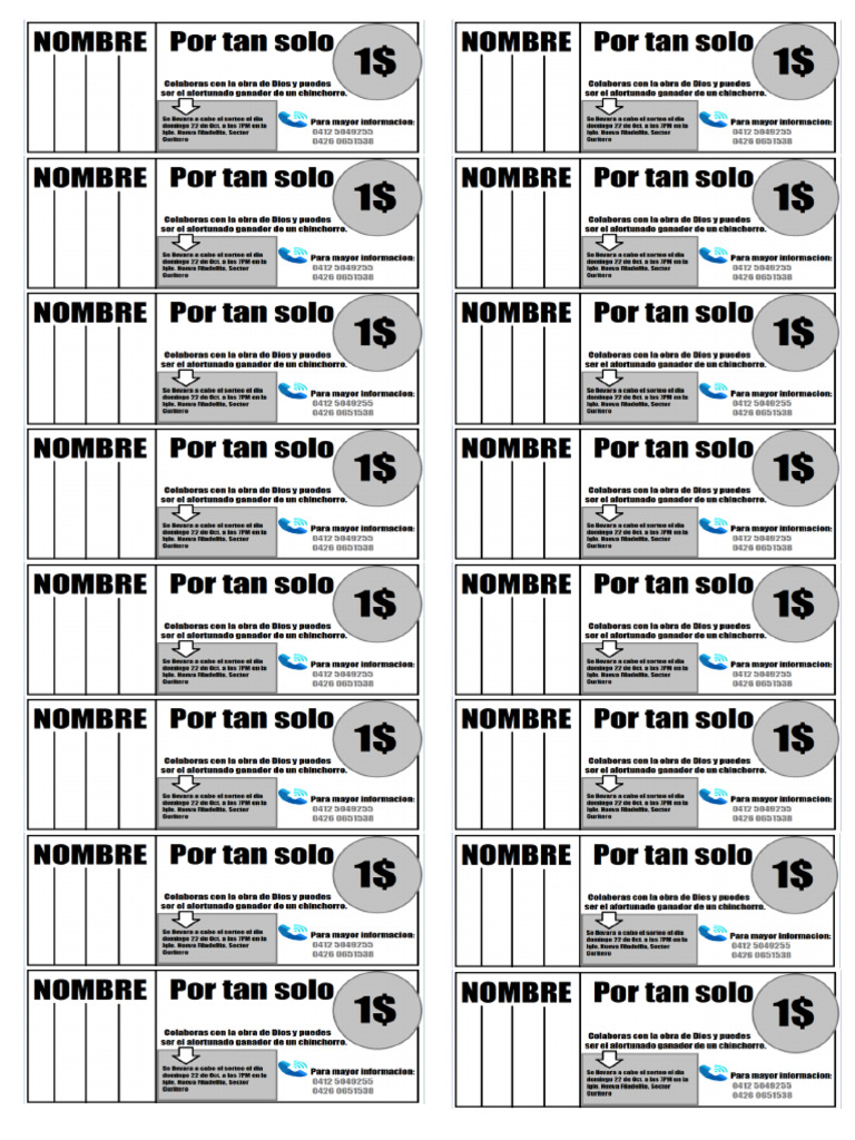 Tiket de Rifa | PDF