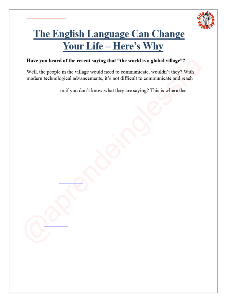 Importance of Learning English Today | PDF | English Language | Internet