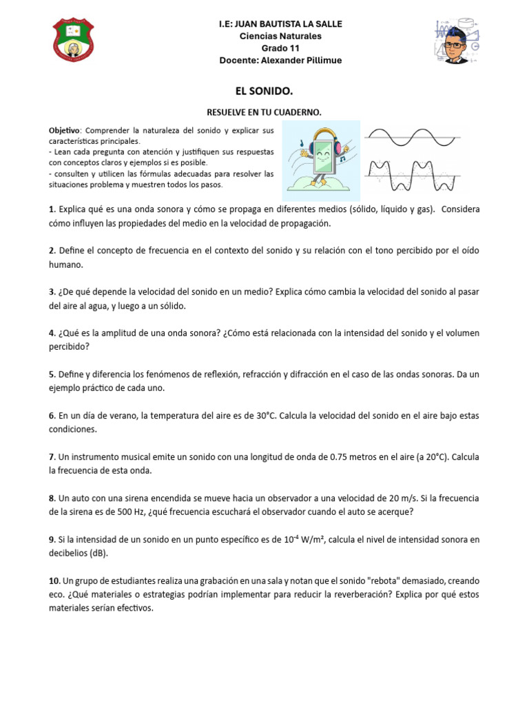 Taller El Sonido Pdf Ciencia Y Matemática