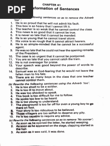 Ch. 41 Transformation of Sentences Answer Key