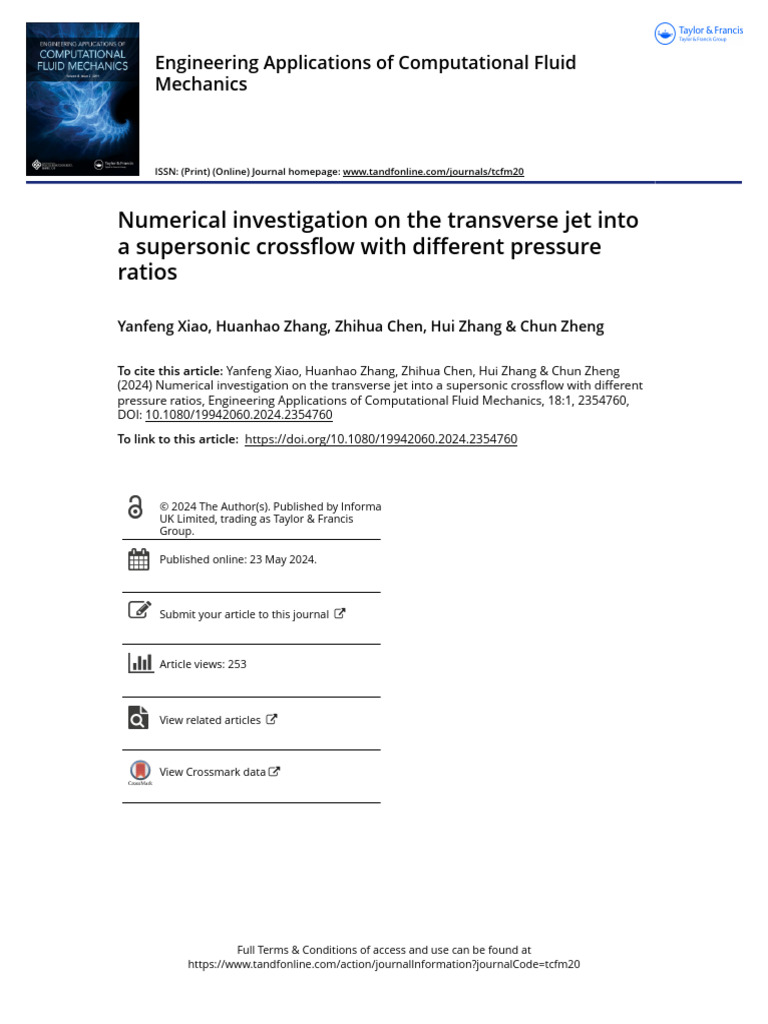 Numerical Investigation On The Transverse Jet | PDF | Fluid Dynamics ...