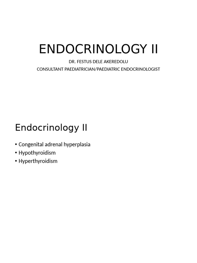 Pediatric Endocrine Disorders | PDF | Thyroid | Thyroid Stimulating Hormone