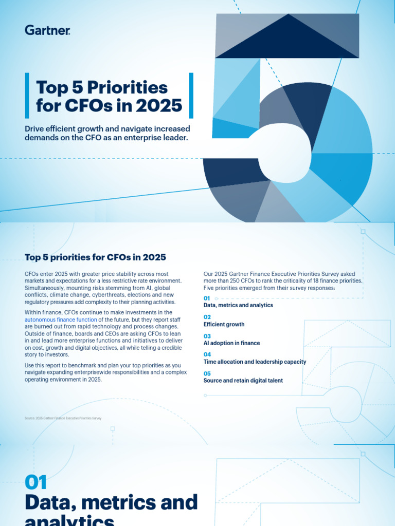 Top 5 Priorities For CFO 2025 PDF Chief Financial Officer Artificial Intelligence