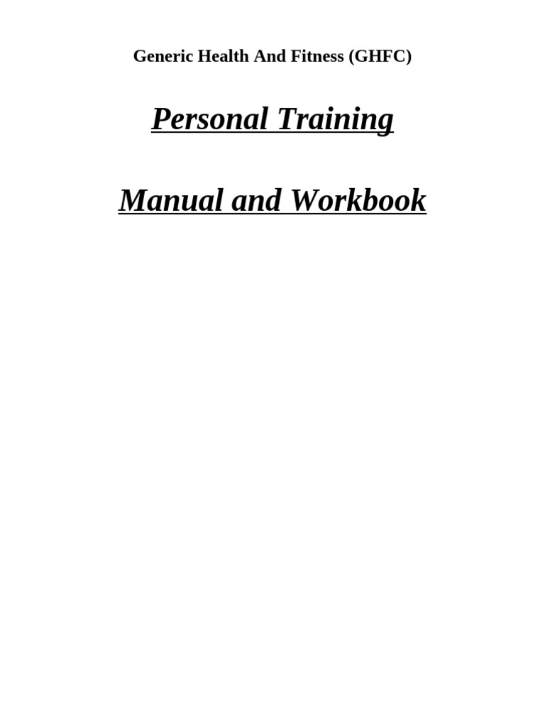Generic Exercise Instructor Manual and Workbook | PDF | Strength ...