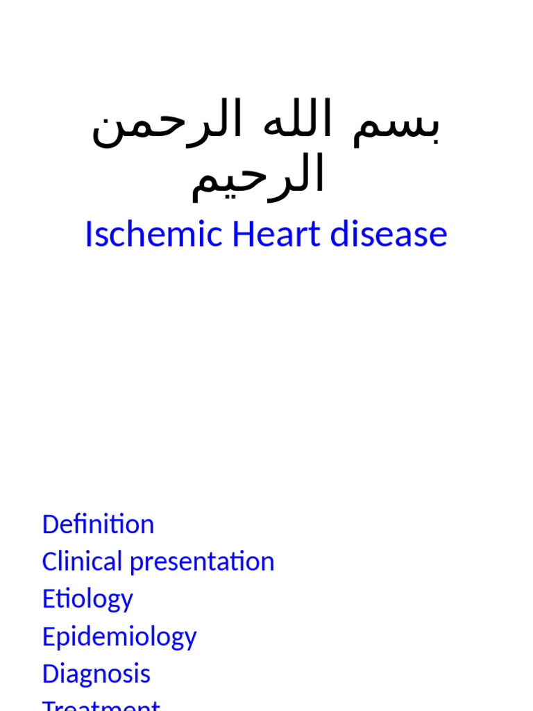 Ischemic Heart Disease Overview and Management | PDF | Myocardial ...
