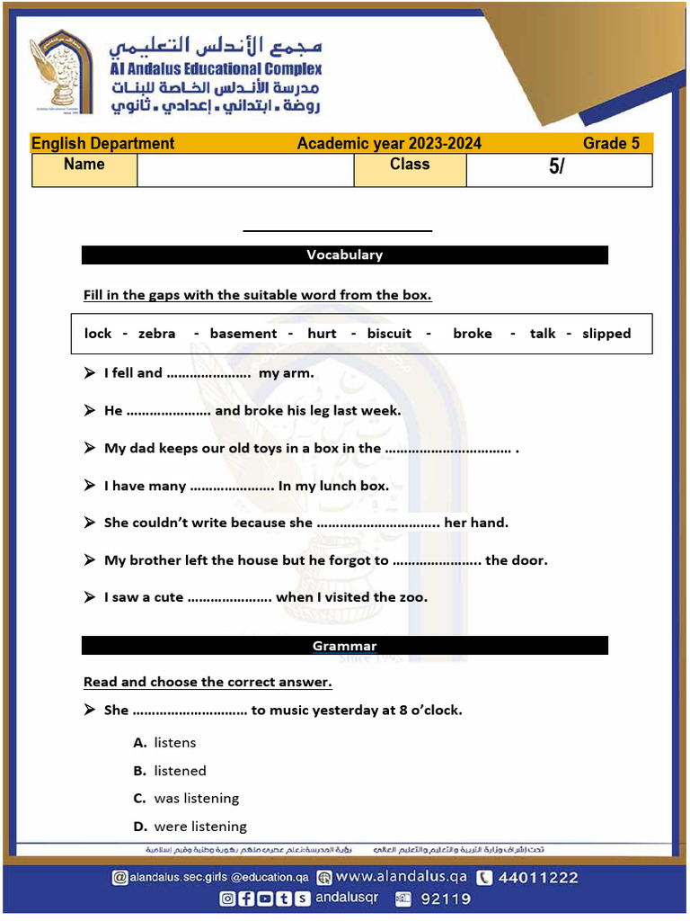 Grade 5 module 4 test pdf applied linguistics human communication