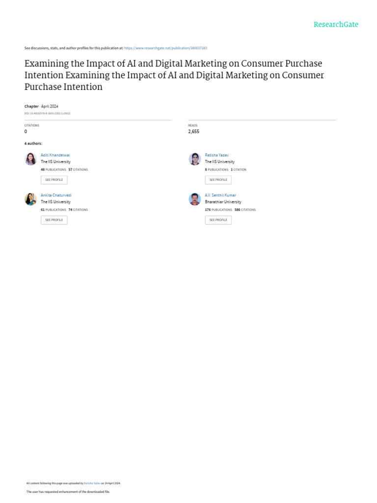 Examining The Impact of AI and Digital Marketing On Consumer Purchase ...