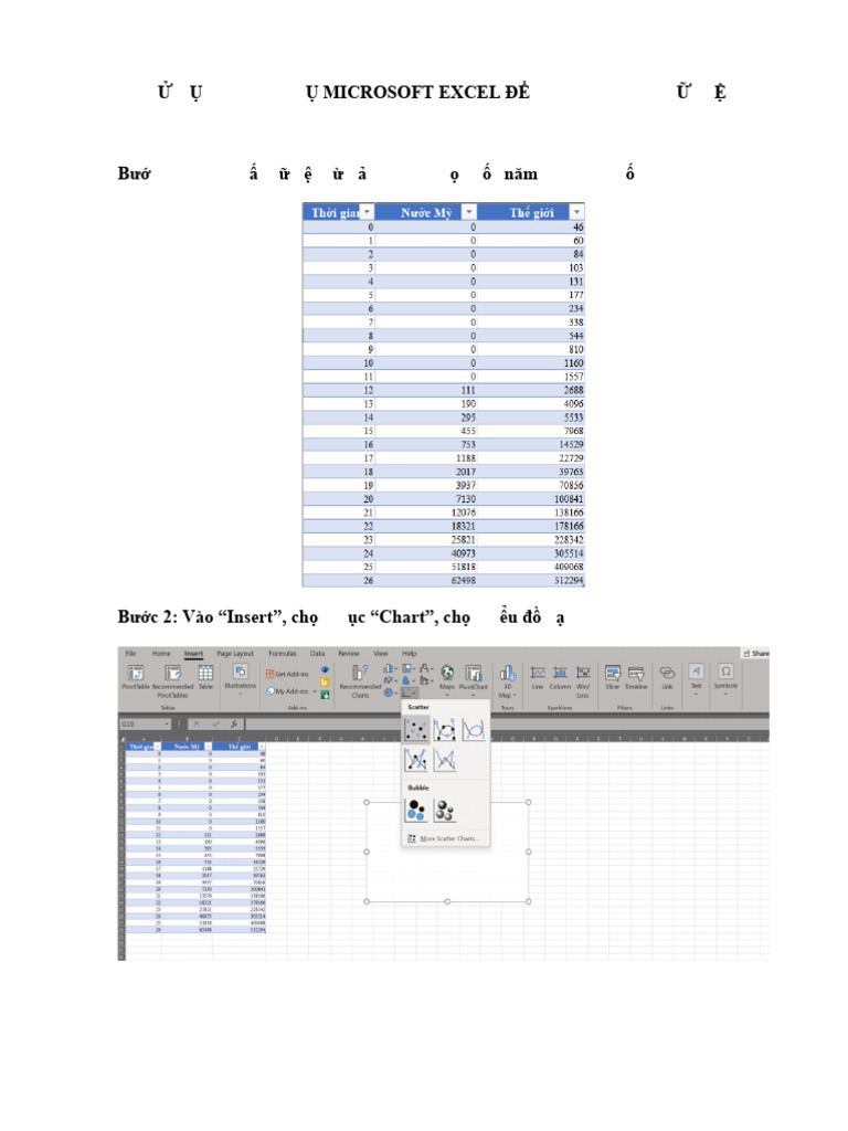 Sử Dụng Công Cụ Microsoft Excel Để Tìm Mô Hình Dữ Liệu Câu 1 Bước 1 ...