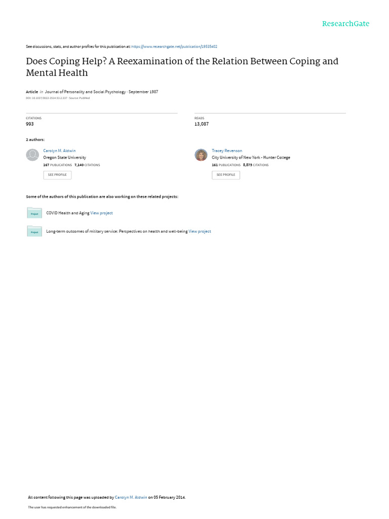 Coping Strategies and Mental Health Analysis | PDF | Stress (Biology ...