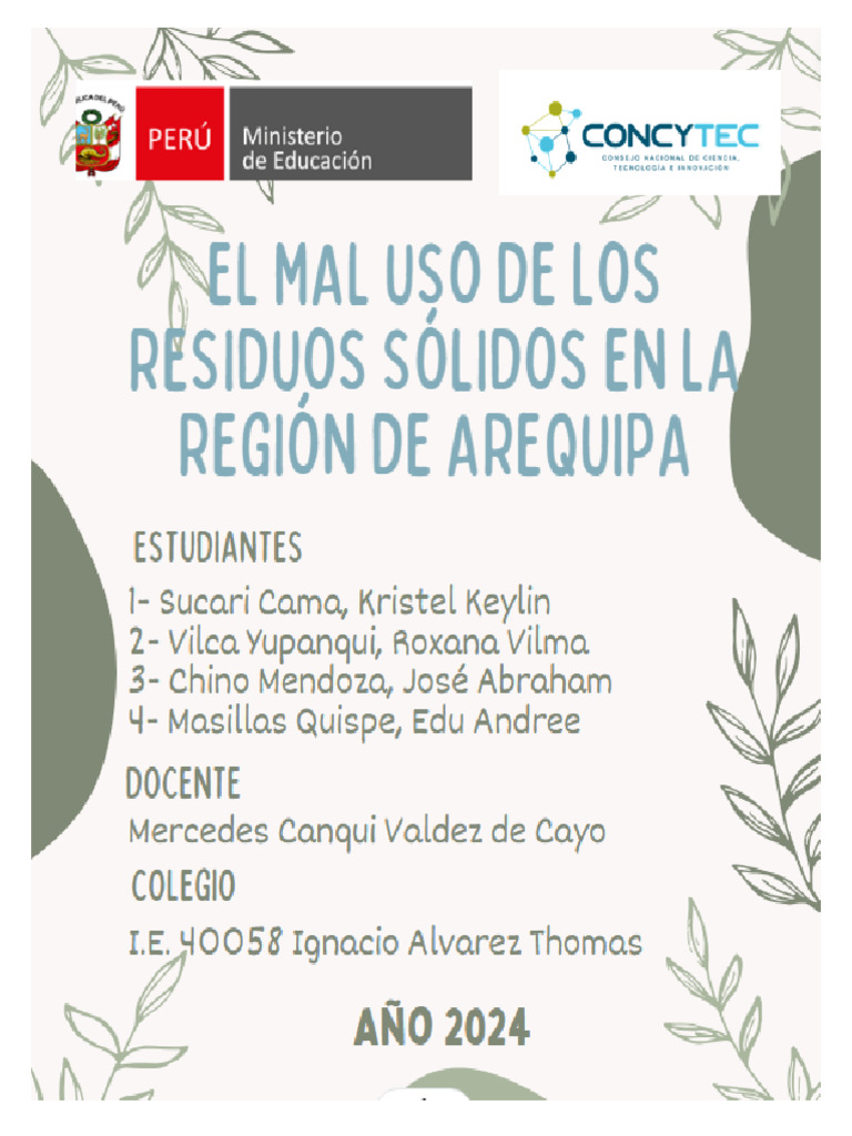 Mal Manejo de Residuos en Arequipa | PDF | Residuos | Gestión de residuos