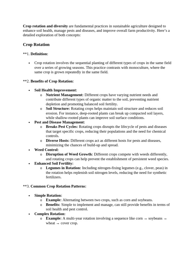 Crop Rotation and Diversity Explained | PDF | Crop Rotation | Agriculture