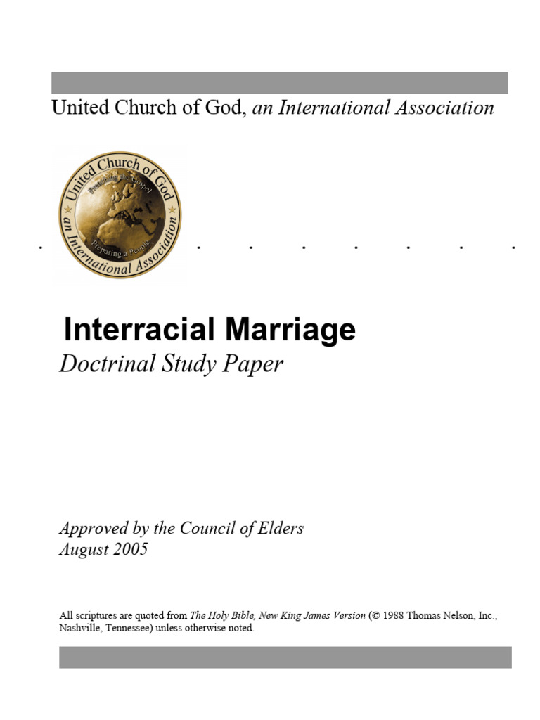 Interracial Marriage: A Biblical Perspective | PDF | Book Of Genesis ...