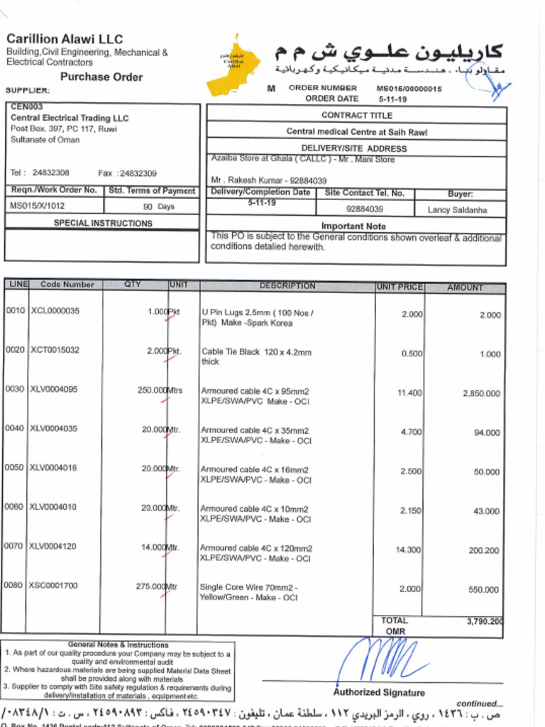 MS015-015 1012 - Electrical Materiale - Central Electrical | PDF