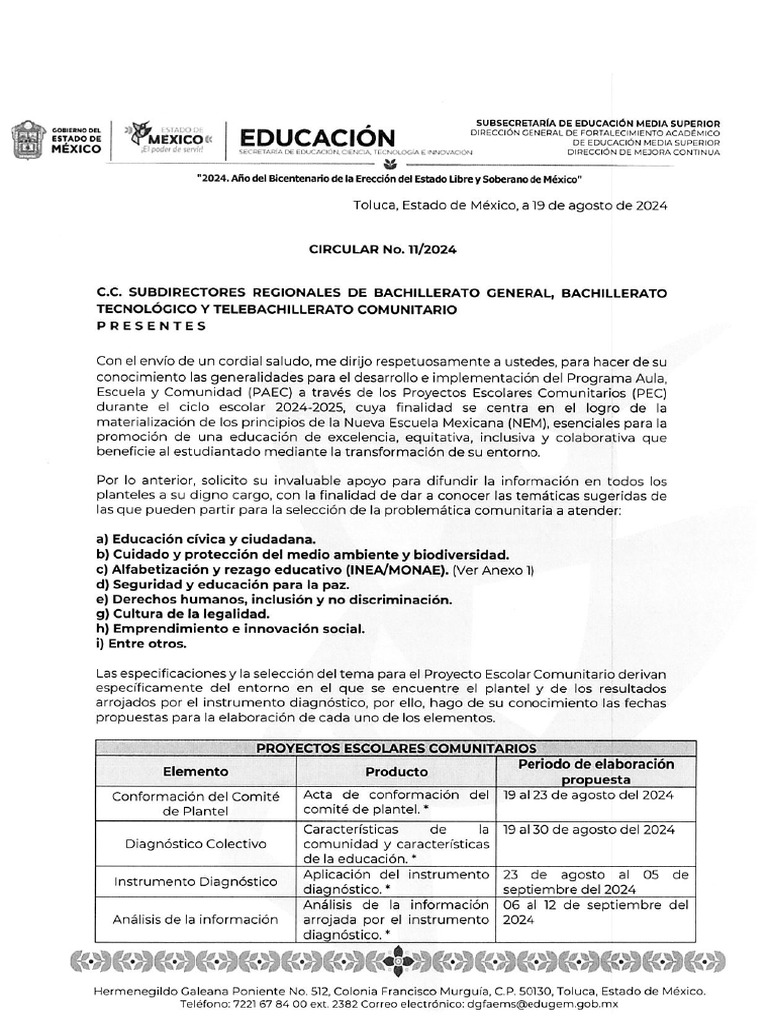 Circular 11 Paec DMC | PDF