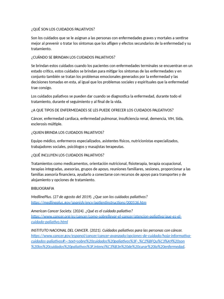 Qué Son Los Cuidados Paliativos Pdf