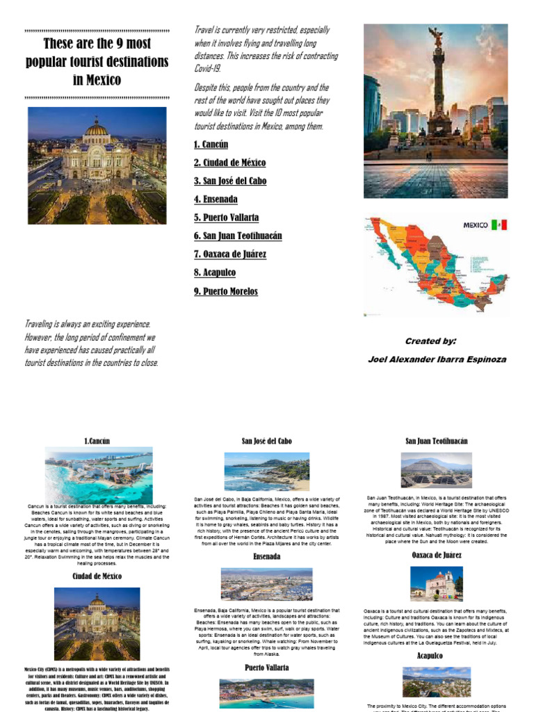 Ingles Estos Son Los 9 Destinos Turísticos Más Populares en México en  Ingles | PDF | Mexico | Mexico City, image size:768x1024