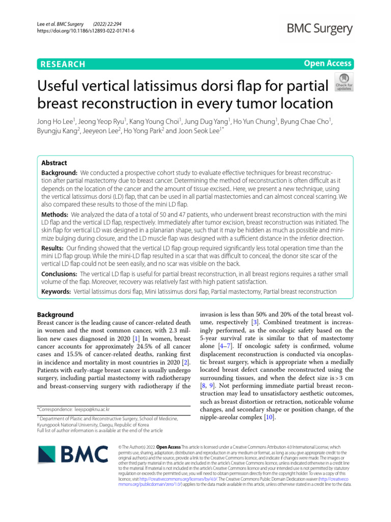 Dorsal flap pdf mastectomy breast cancer