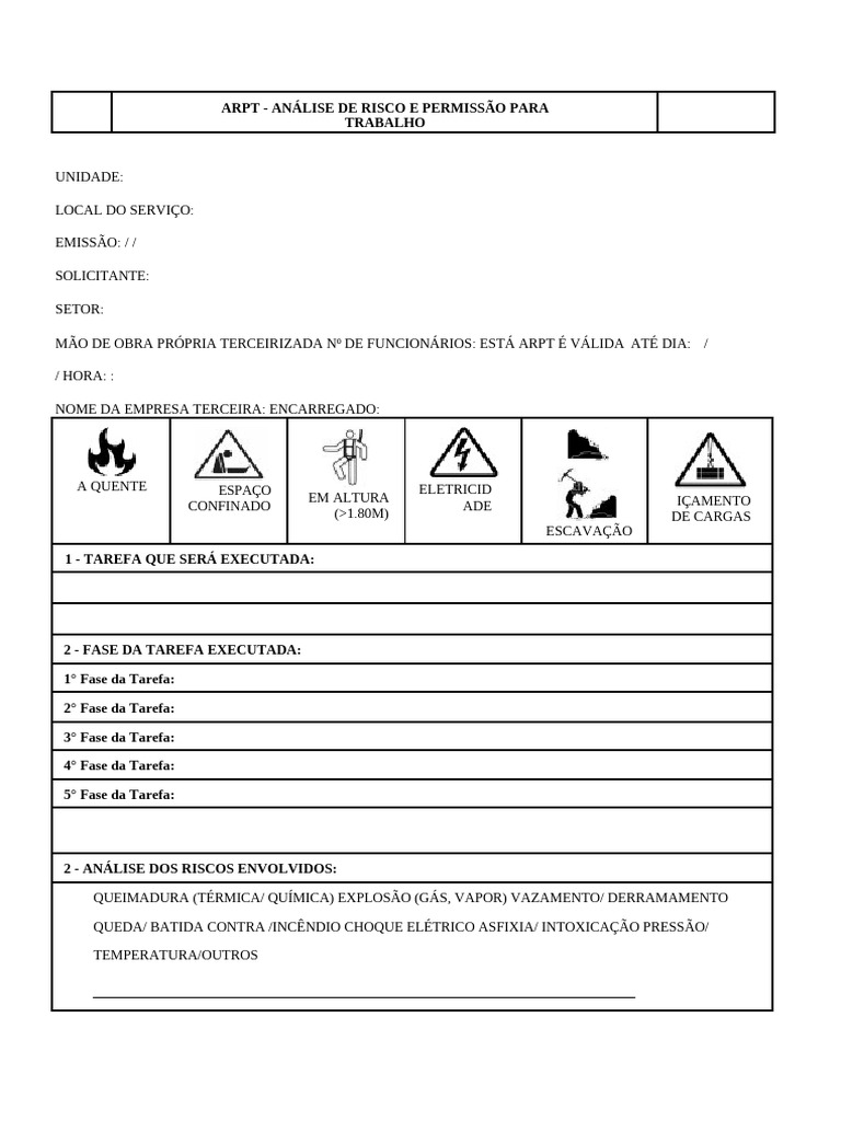 Análise de Risco e Permissão de Trabalho | PDF | Eletricidade ...