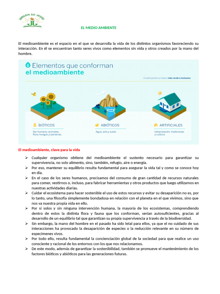 El Medio Ambiente | PDF | Entorno natural | Sustentabilidad