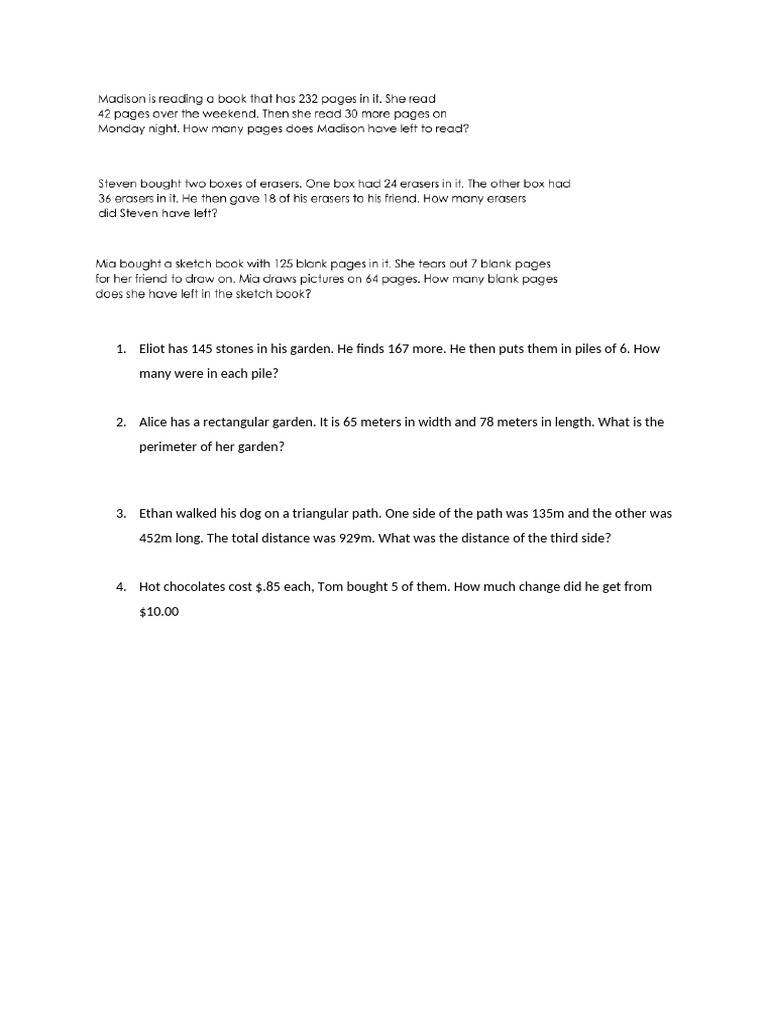 Math Word Problems for Kids | PDF