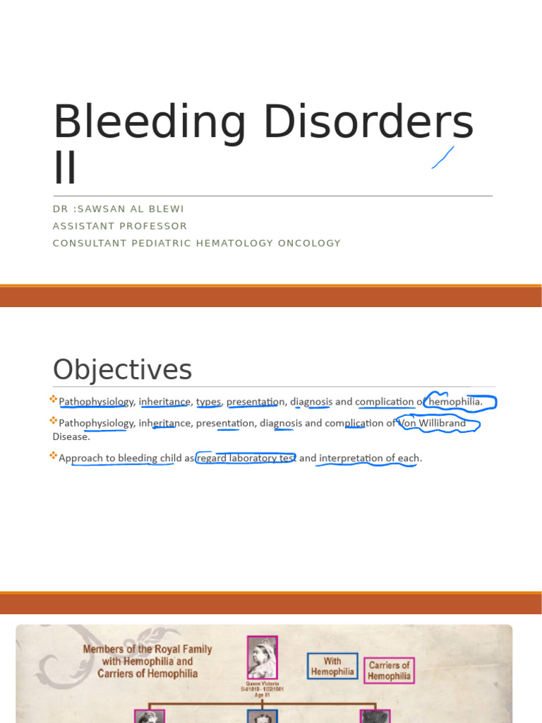 L (38) Bleeding Disorders 2 (Sawsan) | PDF | Coagulation | Vertebrates