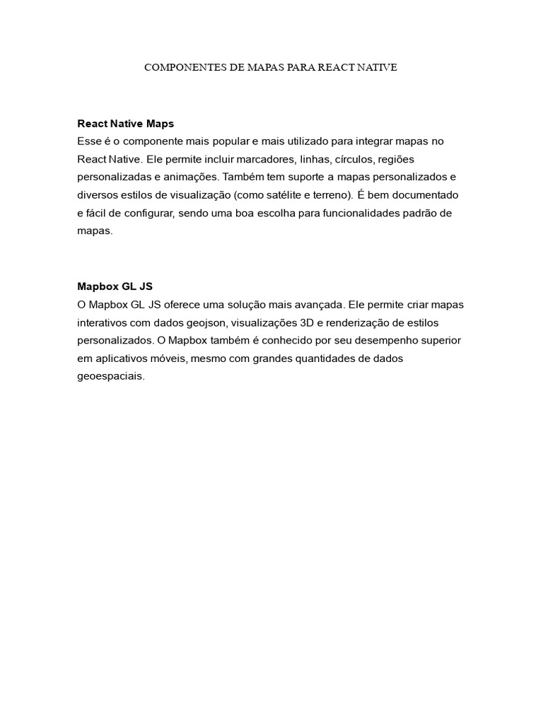 Componentes de Mapas em React Native | PDF | Arte