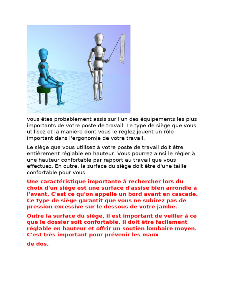 Ergonomie au travail avec Flexispot Maroc | PDF | Évolution de carrière